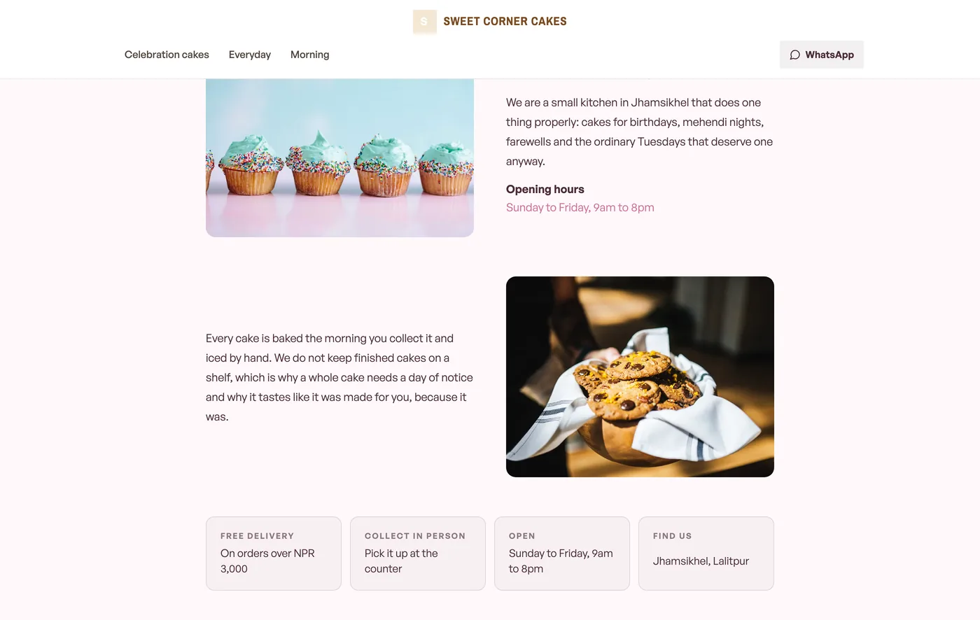 A shop's About us page